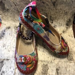 Boho flats beaded ankle strap